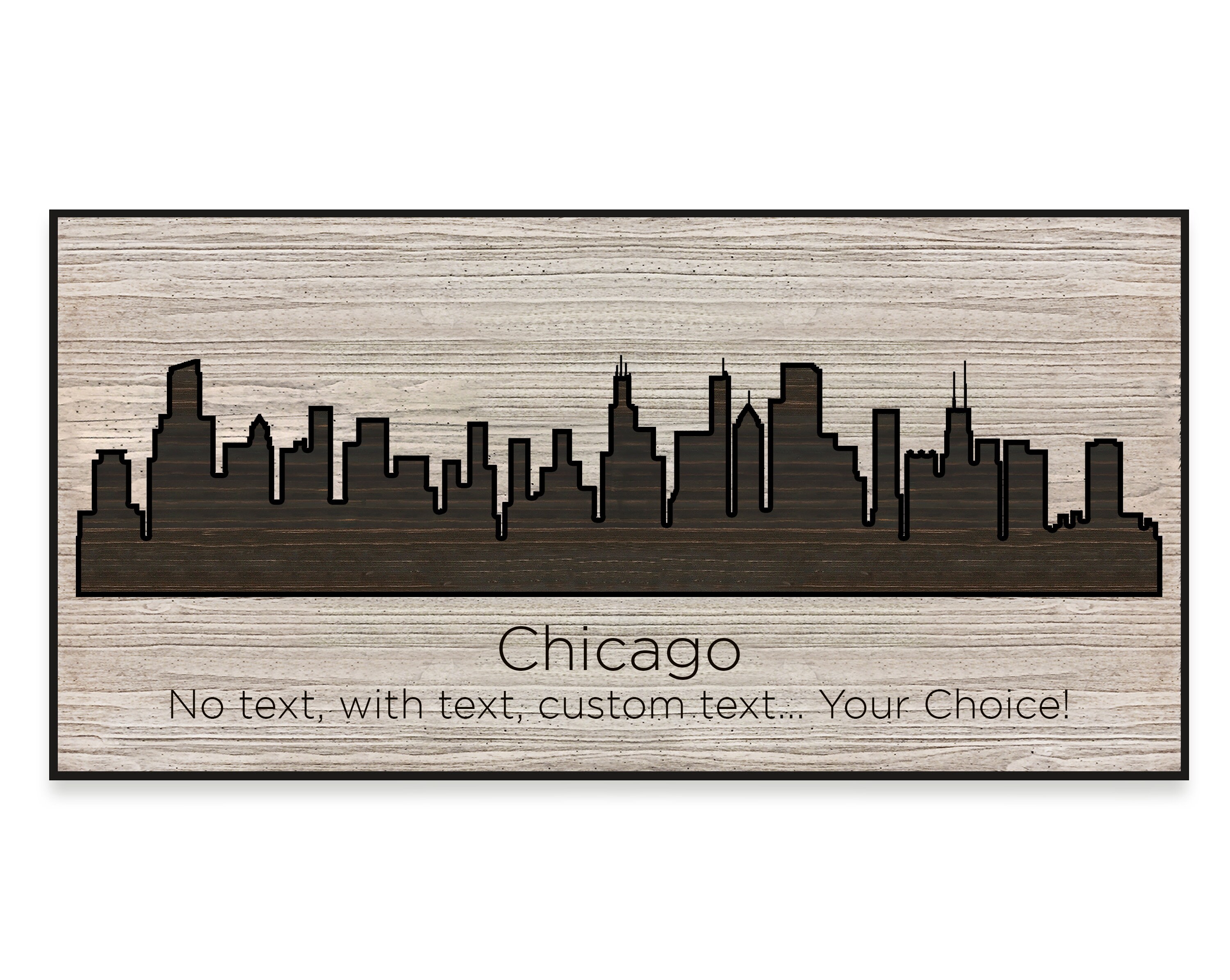 Chicago Illinois Skyline Wood Wall Art Home Wall Decor Carved Etsy