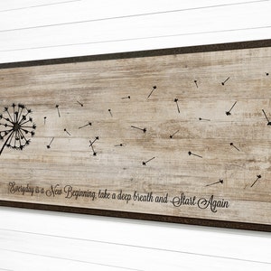 Inspirational Dandelion Art, Dandelion Seeds, Carved, Flower Wall Decor, Flower Art, Shabby Chic, Wooden, Housewarming Gift, Floral Wall Art