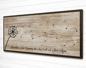 Inspirational Dandelion Art, Dandelion Seeds, Carved, Flower Wall Decor, Flower Art, Shabby Chic, Wooden, Housewarming Gift, Floral Wall Art