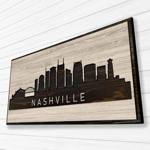 Nashville Tennessee Skyline home wall decor wood wall art, Carved, lightweight easy to hang, Add name dates quotes, wedding anniversary
