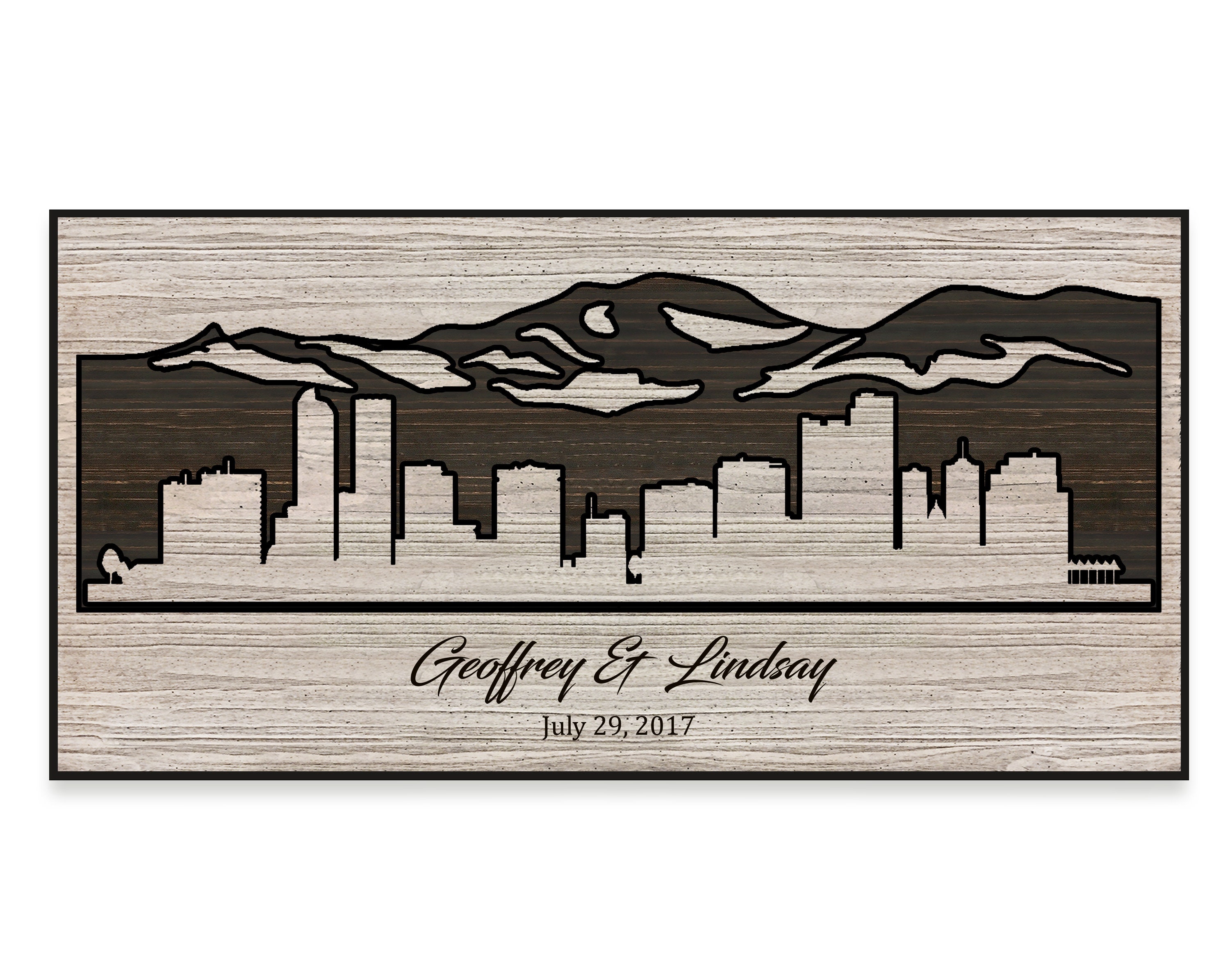 Denver CO Skyline Wall Decor Major City Skyline Wood Wall Etsy