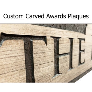 Carved Custom Awards Plaque - Wooden plaque - Corporate Business - Unique company gift ideas - Achievement - Retirment - Service Award