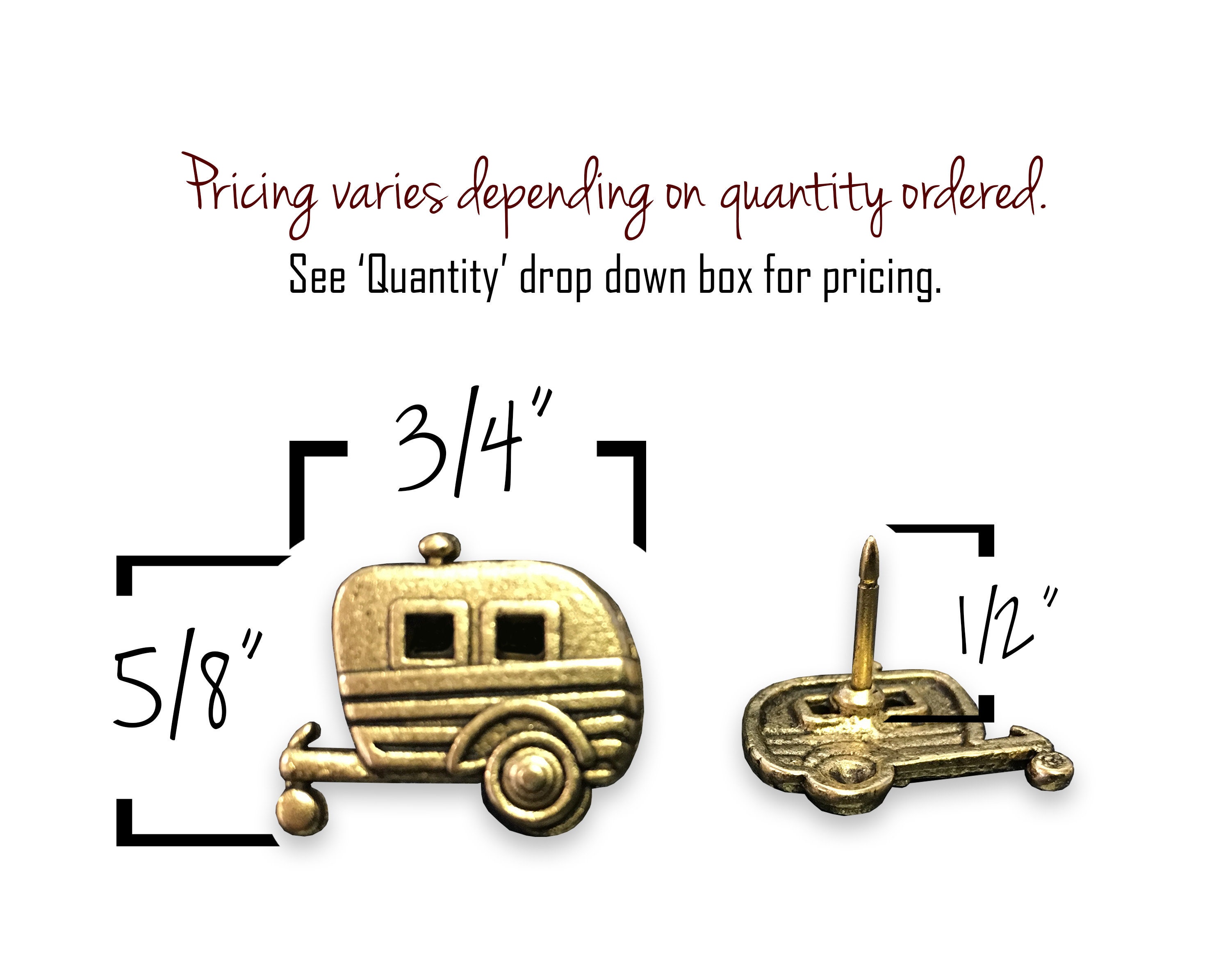 Silver & Gold Retro Camper Trailer Push Pins Golden Car - Etsy