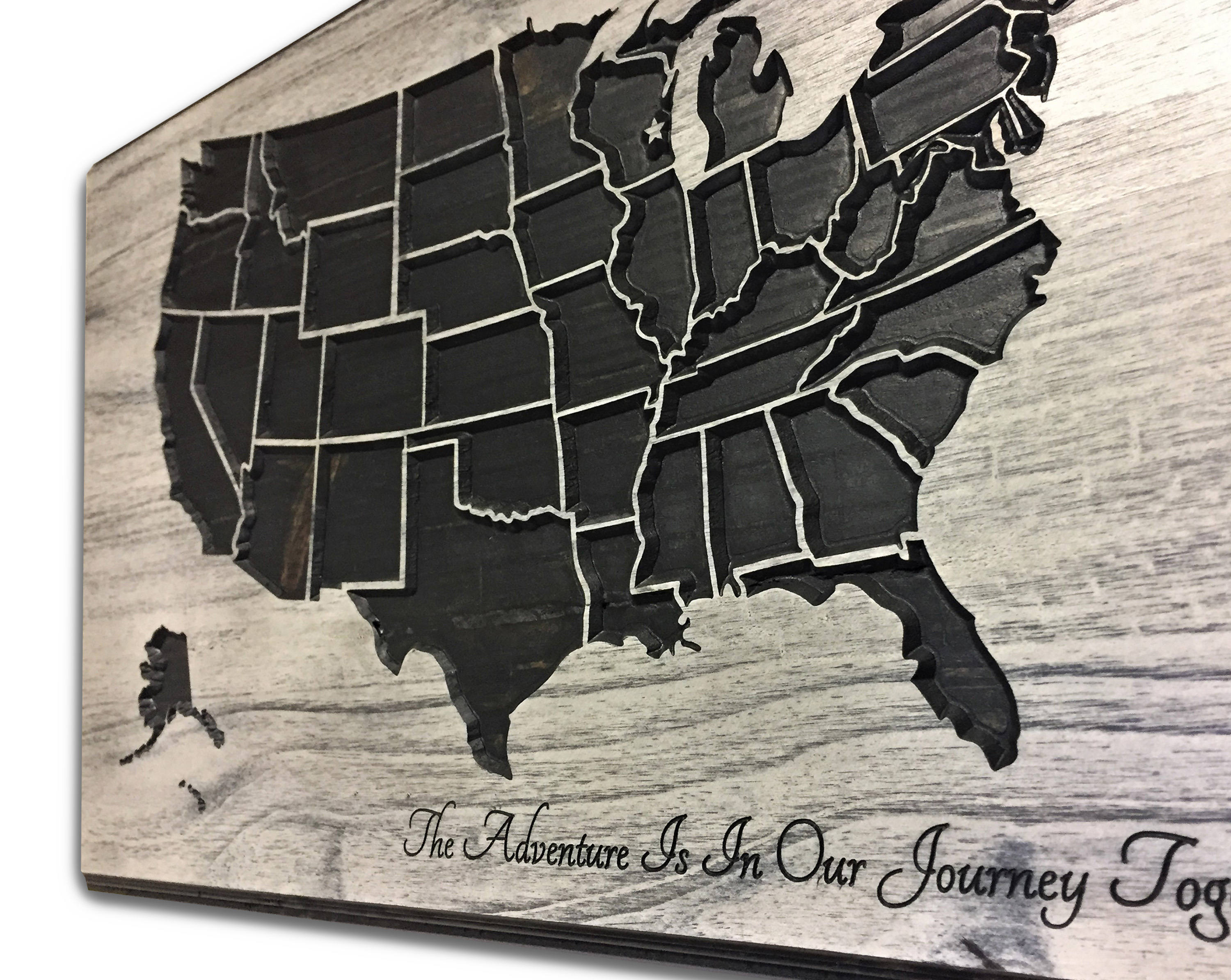 US Map Art United States Home Wall Decor Carved Customize Etsy