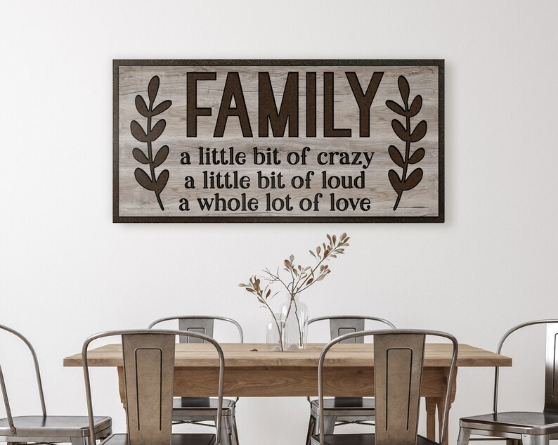 Family a Little Bit of Crazy Loud Whole Lot of Love | Carved Engraved ...