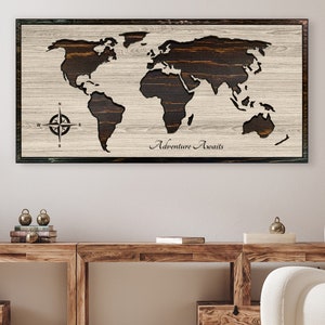 Advenure Awaits - Nursery World Map - Custom world map - Baby Shower Gift - Wooden Map - Wood World Map
