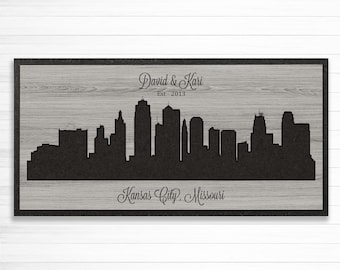 Kansas City Skyline Home Wall Decor and wood wall art