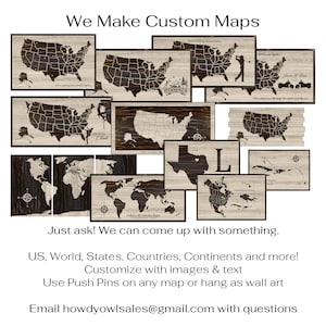 Push Pin Map of the United States, Customized Text US Map to Mark ...