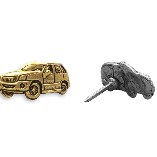 SUV Push Pin - Transportation Lapel Pin - Gold or Silver - Solid Metal Decorative Pin - Must purchase clasp for Lapel Pins