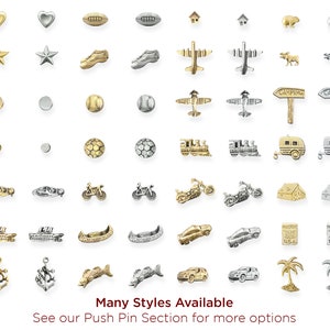 Gold Train Push Pins, Golden Locomotive Pushpin, Antique Style, Solid ...