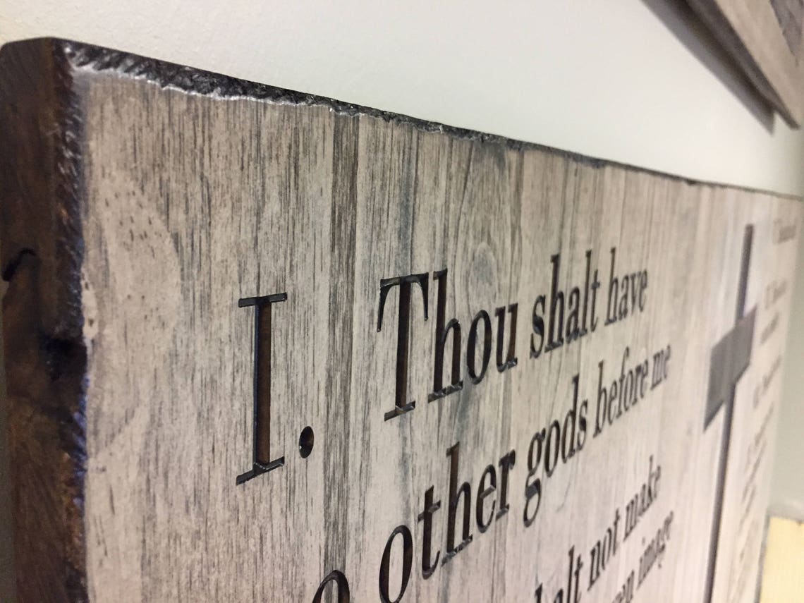 Ten Commandments Wall Art Wood Wall Art Church Decor | Etsy