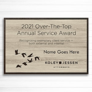 Carved Custom Awards Plaque - Wooden plaque - Corporate Business - Unique company gift ideas - Achievement - Retirment - Service Award