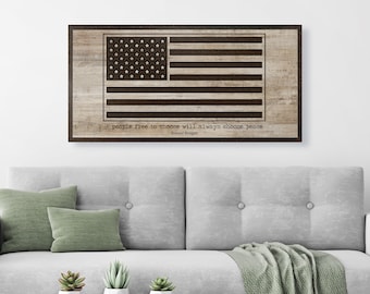 Ronald Reagan Quote Art, American Flag Art, Decoración del hogar, Oficina, Militar, Día de la Independencia, 4 de julio, Día del Veterano, Imagen, Impresión, Madera