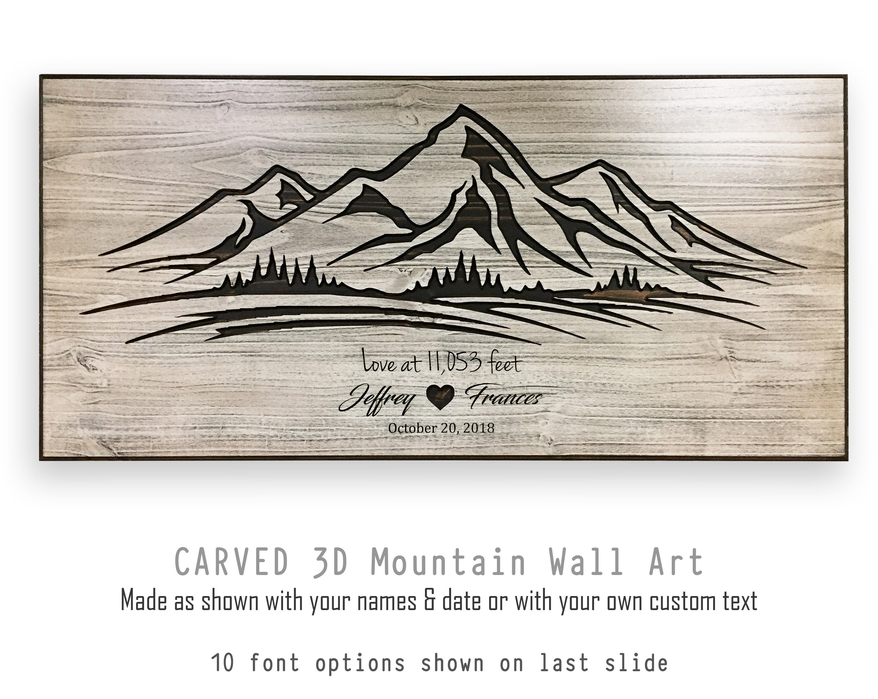 Wooden Mountain Scene Art Carved 3D Wall Hanging Rustic Etsy