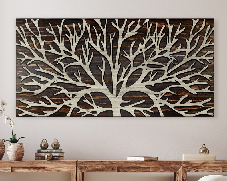 Abstract Tree Wall Art Branch Wall Decor Nature Wood Wall Etsy