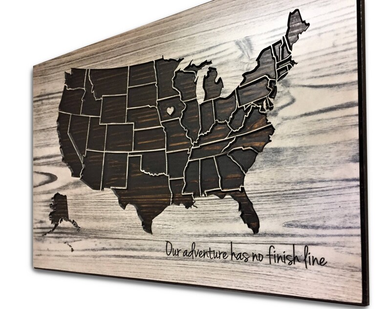 Wooden US Map Wood wall art Home Wall Decor United States Etsy