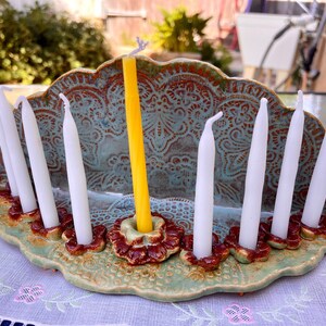 Beautiful Lace Menorah | Jewish Gifts | Judaica | Chanukah | Jewish Art | Jewish Wedding | Chanukah Menorah | Judaica Art | Hannukiah