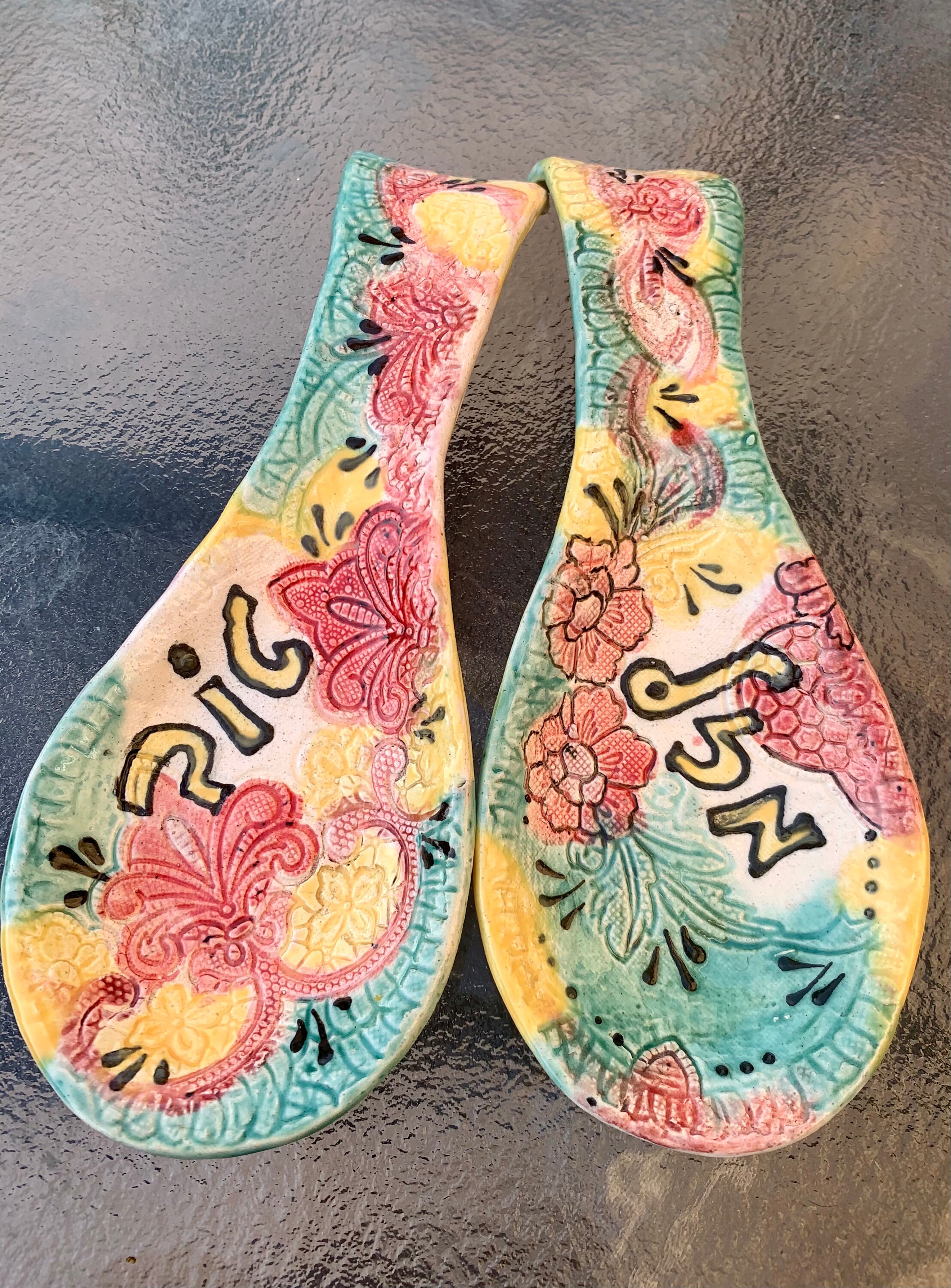 Spoon Rest Set 2 Spoon Rests Mothers Day Gift Mazal Tov Spoon Spoon