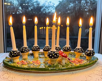 Beautiful Fireflies Menorah | Jewish Gifts | Judaica | Chanukah | Jewish Art | Jewish Wedding | Chanukah Menorah | Judaica Art | Hanukah