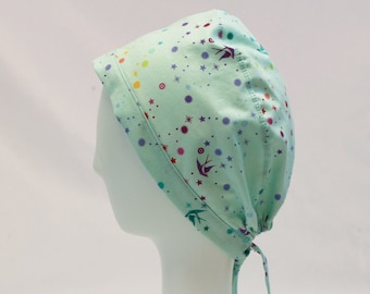 Rainbow Birds Surgical Scrub Cap Dentist Vet Chemo Hat