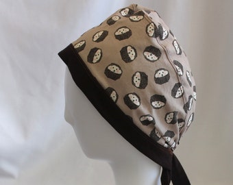 Brown Hedgehogs Surgical Scrub Cap Chemo Hat