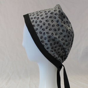 Paw Prints Surgical Scrub Cap Dental Chemo Hat