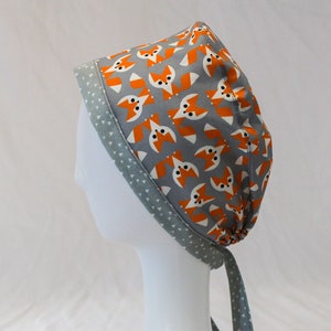 Gray Foxes Surgical Scrub Cap Chemo Dental Hat