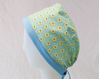 Mario Stars Surgical Scrub Cap Chemo Hat