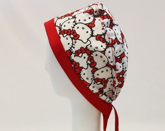 Cats With Bows Surgical Scrub Cap Dentist Vet Chemo Hat