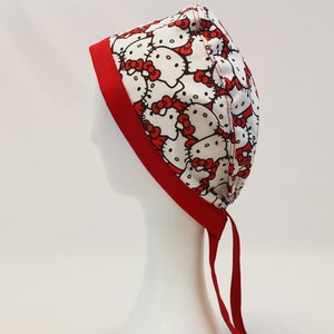 Cats With Bows Surgical Scrub Cap Dentist Vet Chemo Hat