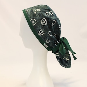 Planetary Symbols Ponytail Surgical Dental Scrub Cap Long Hair Hat