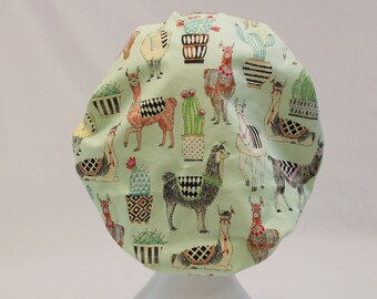 Llama Bouffant Surgical Dental Scrub Cap Chemo Hat