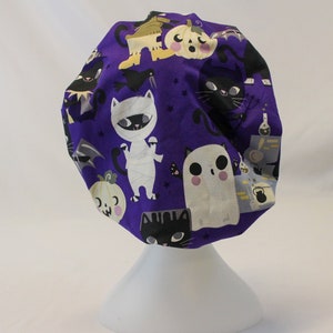Halloween Cats Bouffant Surgical Dental Scrub Cap Chemo Hat