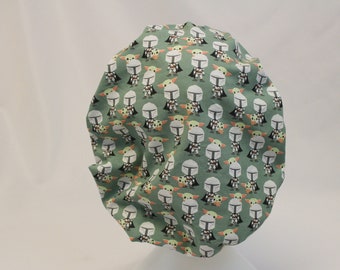Grogu Mandalorian Bouffant Surgical Dental Scrub Cap Chemo Hat