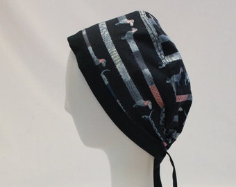 Navy Dachshunds Wiener Dogs Surgical Scrub Cap Dental Chemo Hat