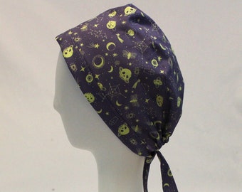 Spooky Space Surgical Scrub Cap Dental Chemo Hat