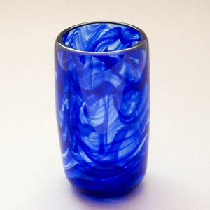 Hand Blown Blue Swirled Glass