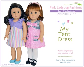PDF Sewing Pattern for 18 inch AG Dolls “My Tent Dress”
