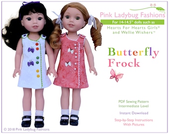 PDF Sewing Pattern for 14 inch/14.5 inch Dolls “Butterfly Frock”