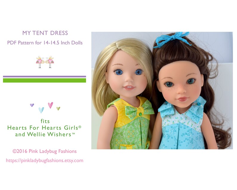PDF Sewing Pattern for 14 Inch/14.5 Inch Dolls my Tent Dress Etsy