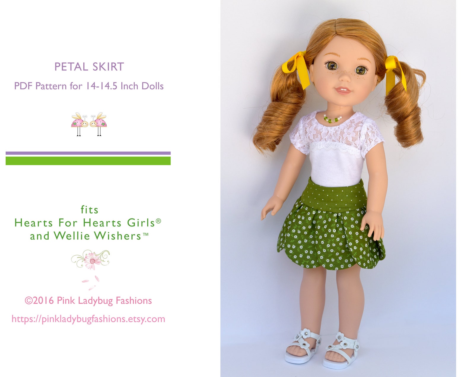 PDF Sewing Pattern for 14 Inch/14.5 Inch Dolls petal Skirt Etsy