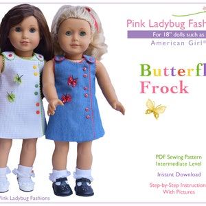 PDF Sewing Pattern for 18 inch AG dolls "Butterfly Frock"