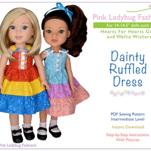 PDF Sewing Pattern for 14-14.5 inch Dolls “Dainty Ruffled Dress”