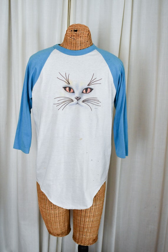 Vintage 'Cat Claws' Retro Baseball Tee // Flocked 