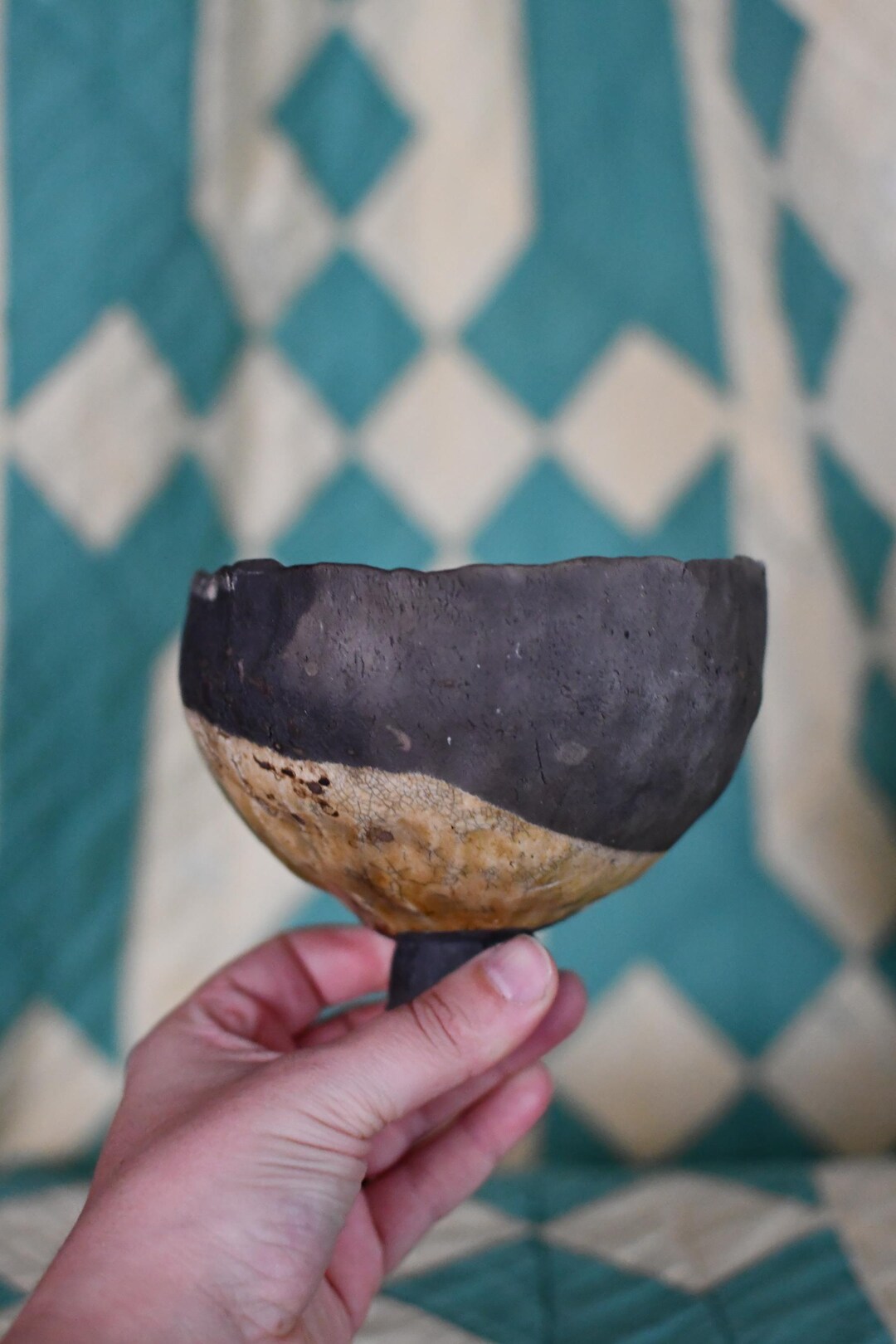 Vintage Wabi Sabi Hand Built Raku Pottery Bowl - Etsy