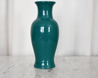 Post Modern Peacock Blue Haeger Porcelain Vase