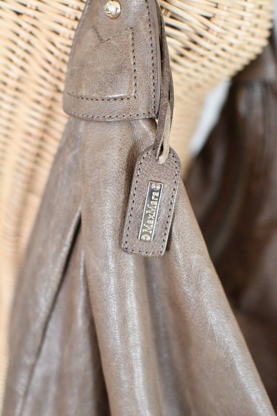 Early 2000s Leather Max Mara Boho Shoulder Bag //… - image 4
