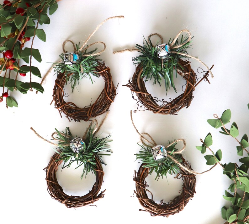 Rustic Napkin Rings Mini Grapevine Wreath Rustic Christmas Etsy
