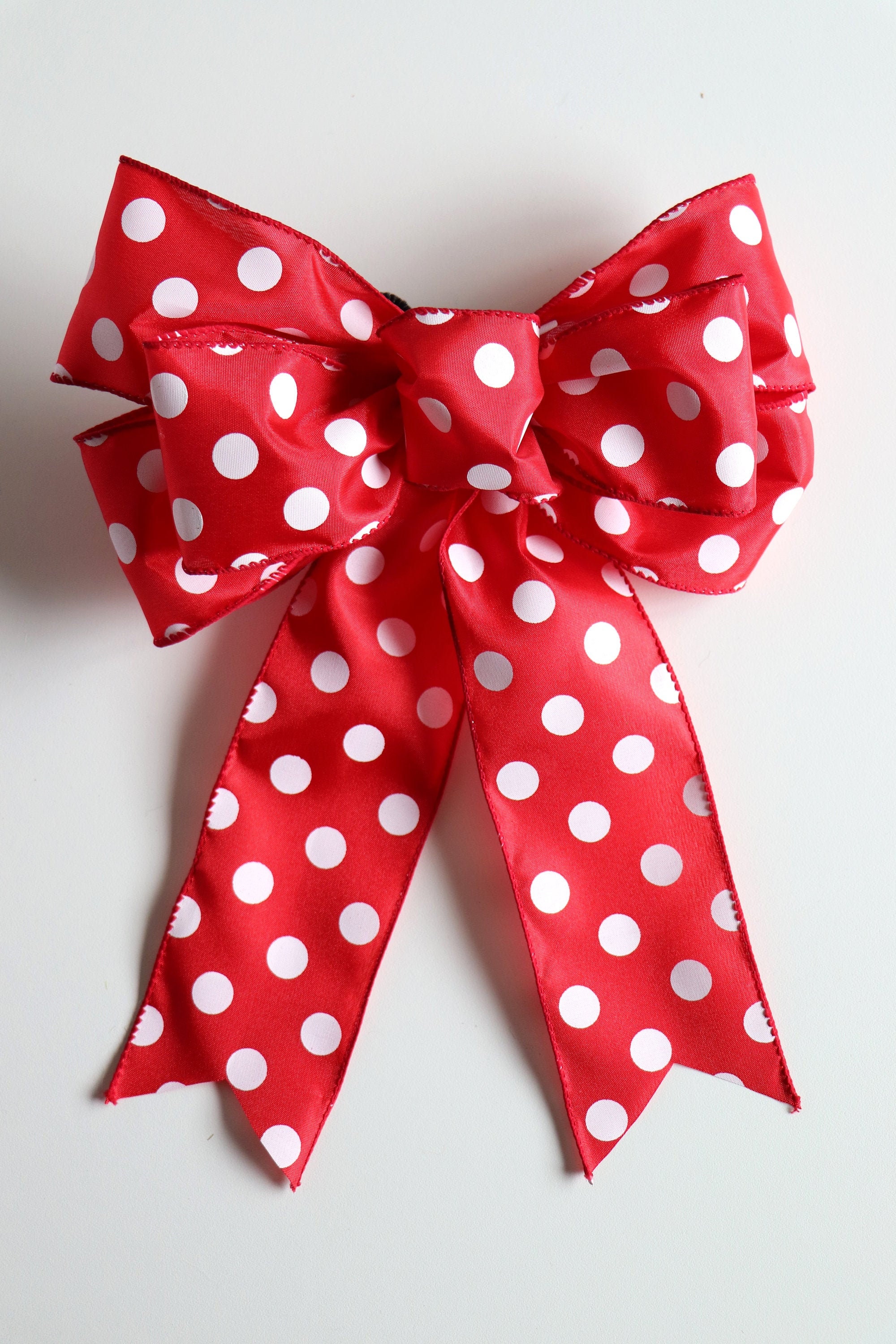 Pre Made Red Wreath Bow DIY Front Door Wreath Polka Dot Bow Etsy