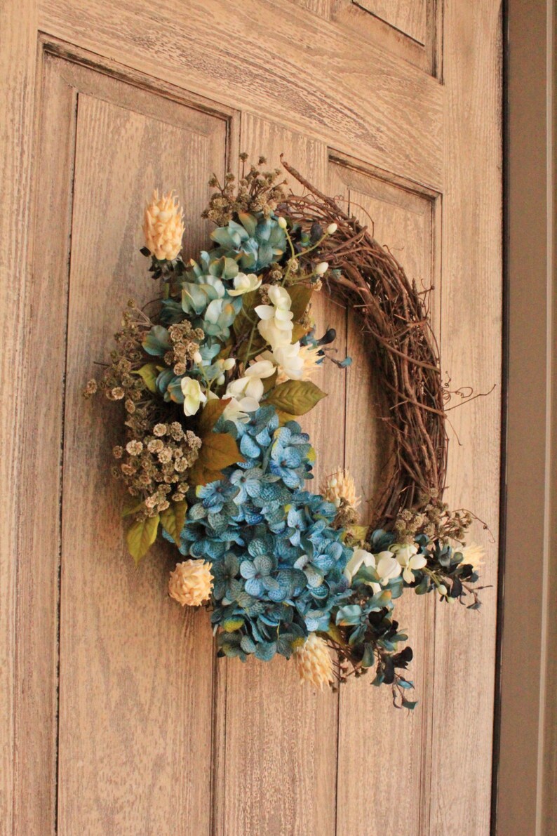 CLEARANCE Cottage Front Door Wreath Spring Front Door Etsy